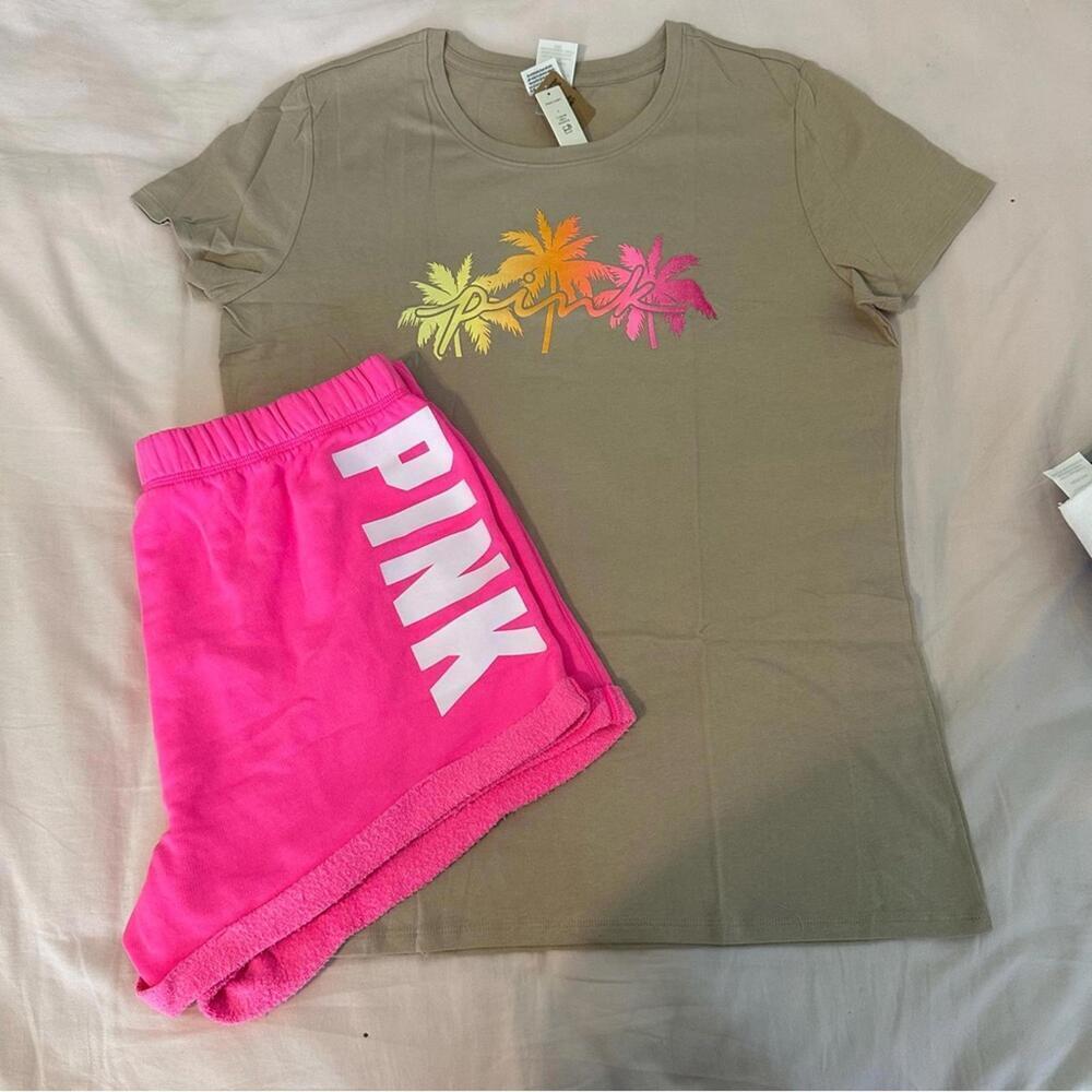 Victorias Secret PINK Campus T-Shirt and Boyfriend Shorts